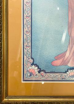 Art Nouveau Style Print Elegant Woman in the Forest - 2954158