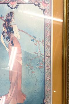 Art Nouveau Style Print Elegant Woman in the Forest - 2954159