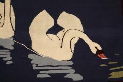 Art Nouveau Tapestry Rug Swans  - 3519538