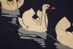 Art Nouveau Tapestry Rug Swans  - 3519539