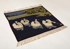 Art Nouveau Tapestry Rug Swans  - 3519543