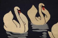Art Nouveau Tapestry Rug Swans  - 3519545