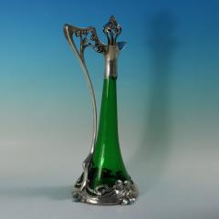 Art Nouveau WMF Claret Jug and Stopper with Green Glass Liner - 4429411