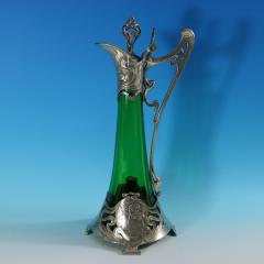 Art Nouveau WMF Claret Jug with Green Glass Liner - 3026728