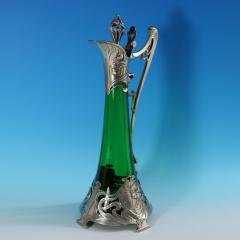 Art Nouveau WMF Claret Jug with Green Glass Liner - 3026730