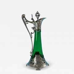 Art Nouveau WMF Claret Jug with Green Glass Liner - 3034353
