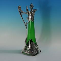 Art Nouveau WMF Claret Jug with Green Glass Liner - 4212019