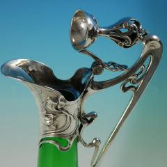 Art Nouveau WMF Claret Jug with Green Glass Liner - 4212026
