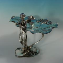 Art Nouveau WMF Fairy With Dove Lily Visiting Card Tray - 4422060