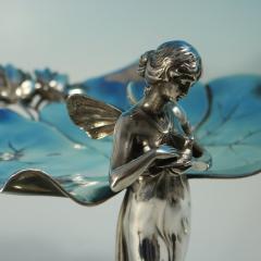 Art Nouveau WMF Fairy With Dove Lily Visiting Card Tray - 4422063