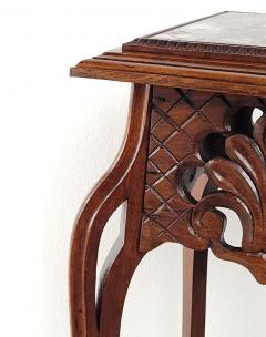 Art Nouveau Walnut Plant Stand circa 1900 - 3794024