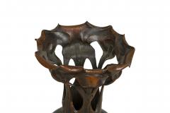 Art Nouveau bronze floor vase supported by 3 open design legs - 4650072