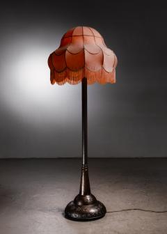 Art Nouveau hammered copper floor lamp Sweden - 2484871