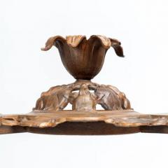 Art Nouveau patinated and gilt cast iron side table - 3686890