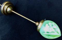 Art Noveau Uranium Vaseline Glass Lantern 1910 1920s - 1548703