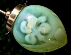 Art Noveau Uranium Vaseline Glass Lantern 1910 1920s - 1548704