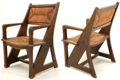 Art and Craft rarest pair of brutalist pre modernist arm chairs - 1606193