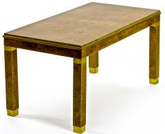 Art deco birdeye burl blond coffee table with gold bronze insert - 863534