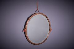 Artdeco Solid Copper Mirror with original hanging cord France 1920s - 3448032
