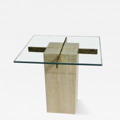 Artedi Artedi side table in Travertine and brass - 4751182