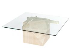 Artedi Vintage Mid Century Modern Italian Travertine Cocktail Table - 3797322