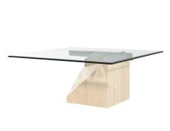 Artedi Vintage Mid Century Modern Italian Travertine Cocktail Table - 3797330