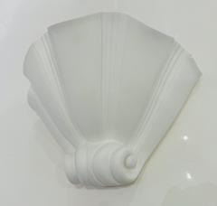 Artelier Sedap Pair of French Atelier Sedap Shell Plaster Art Deco Wall Lamps - 3714728