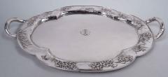 Arthur Bond Arthur Bond Japanese Meiji Art Nouveau Silver Bamboo Iris Tea Tray - 3769887