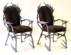 Arthur Court A Pair of American Aluminum Antler Arm Chairs by Arthur Court - 420802