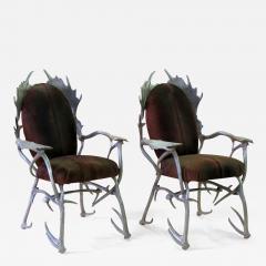 Arthur Court A Pair of American Aluminum Antler Arm Chairs by Arthur Court - 422804