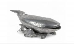 Arthur Court Arthur Court Pewter Whale shaped Covered Tureen Ice Bucket on Stand - 4453359
