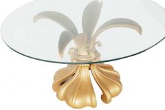 Arthur Court Hollywood Regency Fleur de Lis Glass Center Table - 2453901