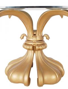 Arthur Court Hollywood Regency Fleur de Lis Glass Center Table - 2453903