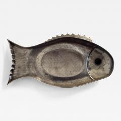 Arthur Court PAIR OF ARTHUR COURT ALUMINUM FISH TRAYS WITH GREEN ADVENTURINE CABOCHON EYE - 4412686