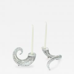 Arthur Court Pair of Aluminum Ram Horn Candle Stick Holders by Arthur Court - 197536