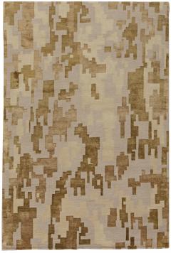 Arthur Dunnam Abstract Design Beige Golden Brown Rug for Doris Leslie Blau - 3579239