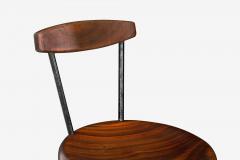 Arthur Espenet Carpenter Arthur Espenet Carpenter Unique Stool Walnut and Steel circa 1965  - 3855694