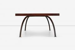 Arthur Espenet Carpenter Arthur Espenet Carpenter Wrought Iron Coffee Table in Narra Wood 1960 - 4140049