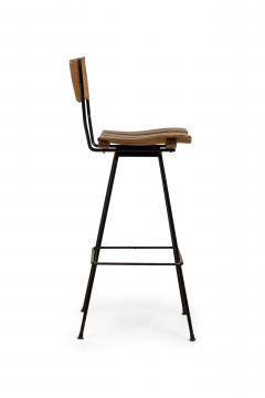 Arthur Umanoff American Mid Century Slatted Wooden Bar Stools - 4670745