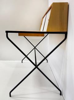 Arthur Umanoff Arthur Umanoff 50s Mid century Writing Desk in Wrought Iron Wood for Elton - 4174607