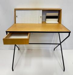 Arthur Umanoff Arthur Umanoff 50s Mid century Writing Desk in Wrought Iron Wood for Elton - 4174652