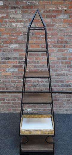 Arthur Umanoff Arthur Umanoff Iron Obelisk Pyramid Form Freestanding Shelving Unit Etagere - 3492444