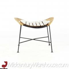 Arthur Umanoff Arthur Umanoff Mid Century Iron and Rattan Catchall Table Stool - 3689473