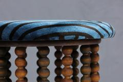Arthur Umanoff Arthur Umanoff Style Beaded Wood Stools with New Upholstery - 3038036