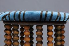 Arthur Umanoff Arthur Umanoff Style Beaded Wood Stools with New Upholstery - 3038038