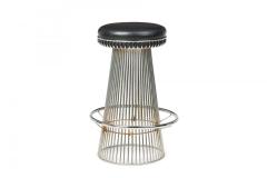 Arthur Umanoff Arthur Umanoff for Contemporary Shells Wire Pedestal Black Leather Bar Stool - 4274792