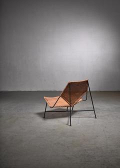 Arthur Umanoff Arthur Umanoff metal and rattan lounge chair - 1875016