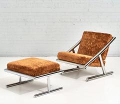 Arthur Umanoff Directional Chrome Lounge Chair and Ottoman 1971 - 2418892