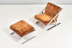 Arthur Umanoff Directional Chrome Lounge Chair and Ottoman 1971 - 2418893