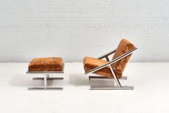 Arthur Umanoff Directional Chrome Lounge Chair and Ottoman 1971 - 2418894
